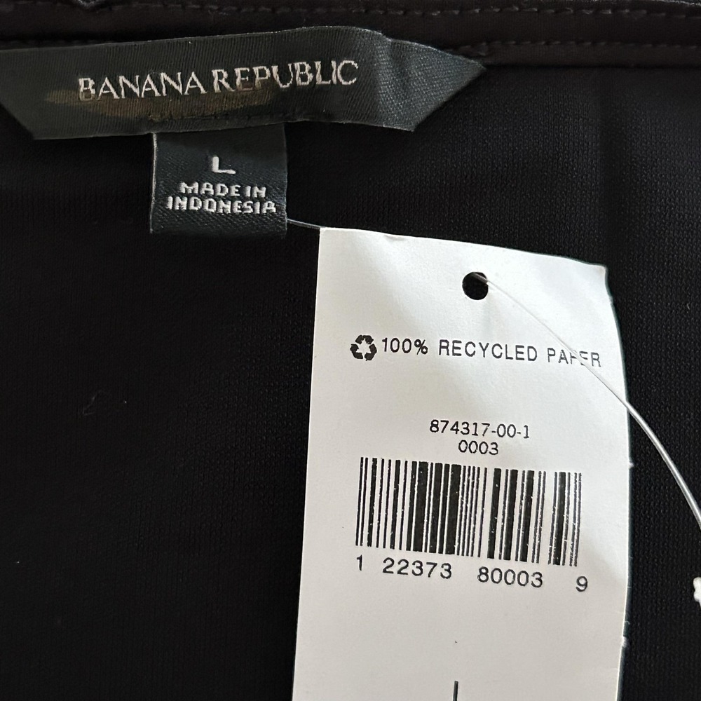Banana Republic Tank Top Womens Large Black Side Tie Sleeveless Jersey Relaxed - Picture 2 of 9
